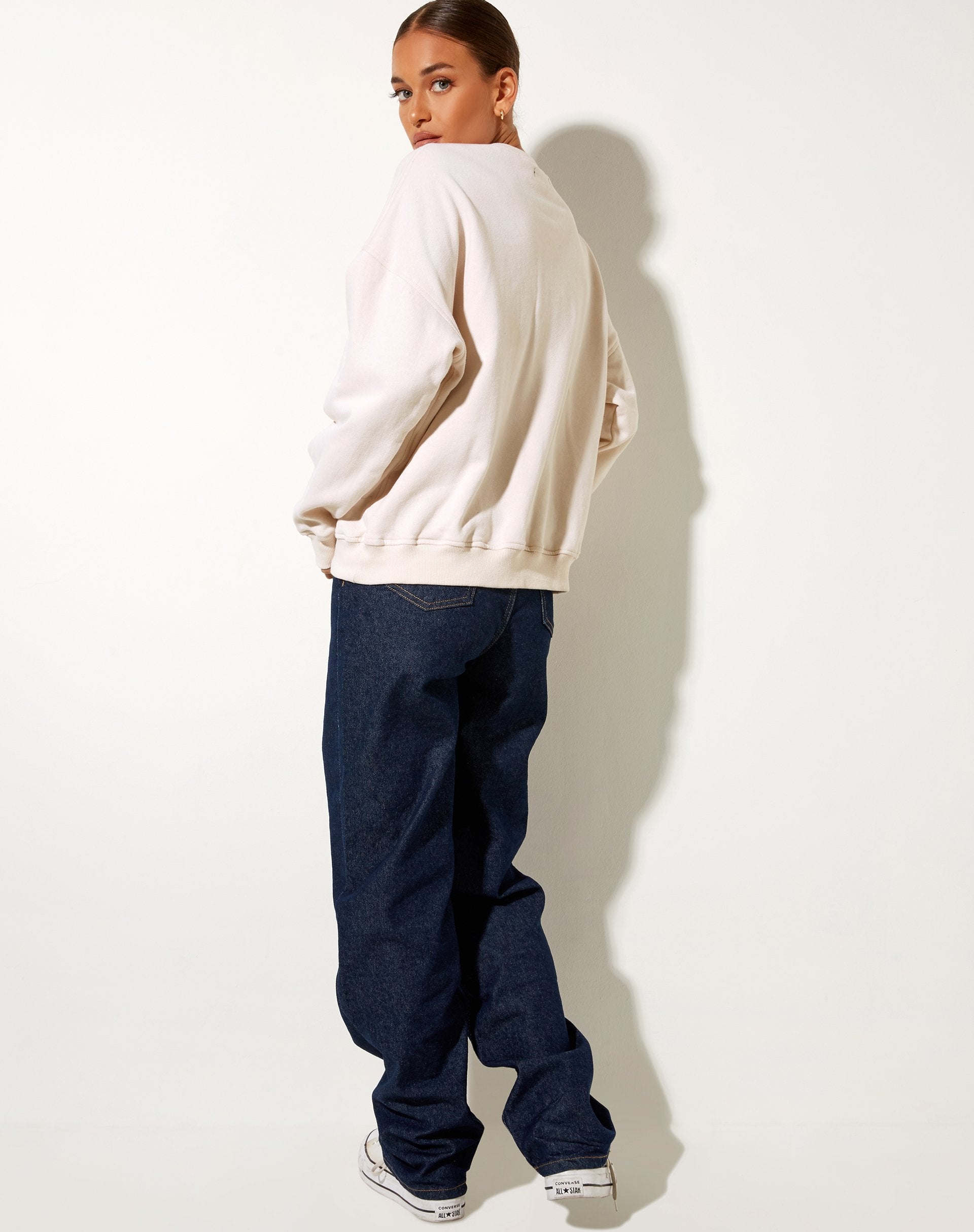 Afbeelding van Glan Sweatshirt in Winterwit M Classics Mix Embro
