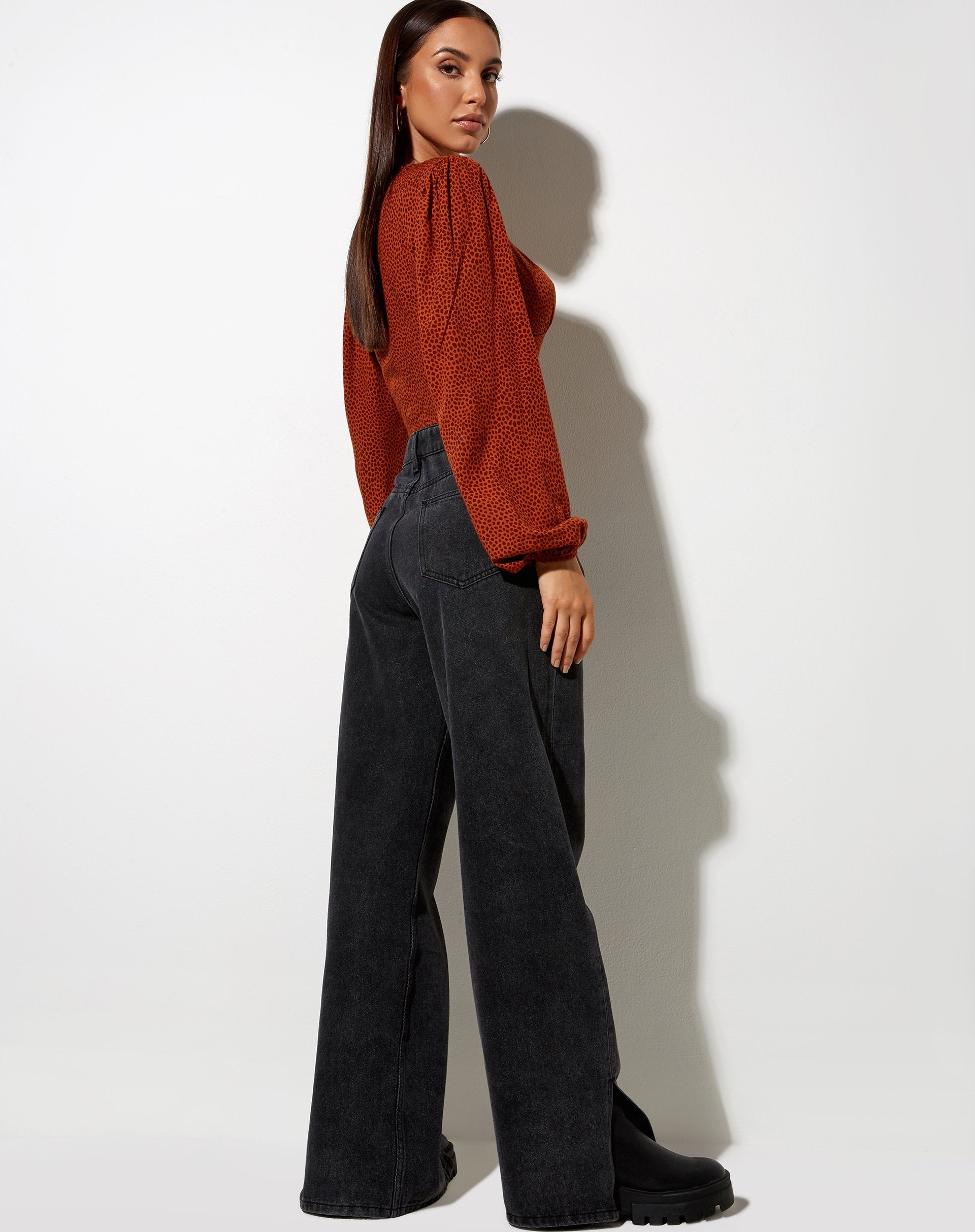 Afbeelding van Glario Crop Top in Mini Croc Bruin