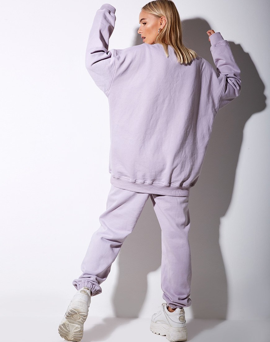 Afbeelding van Glo Sweatshirt in Pastel Lilac Daisy Embro