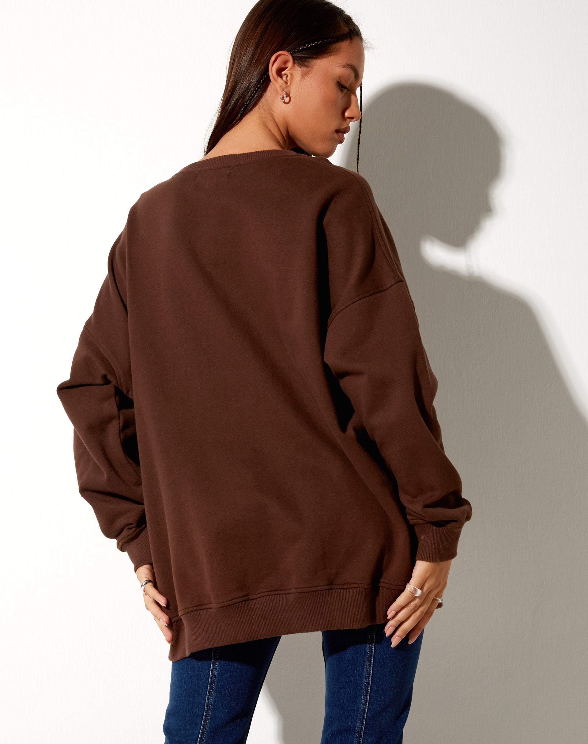 Afbeelding van Glo Sweatshirt in diep mahonie met Cowgirl goud borduursel