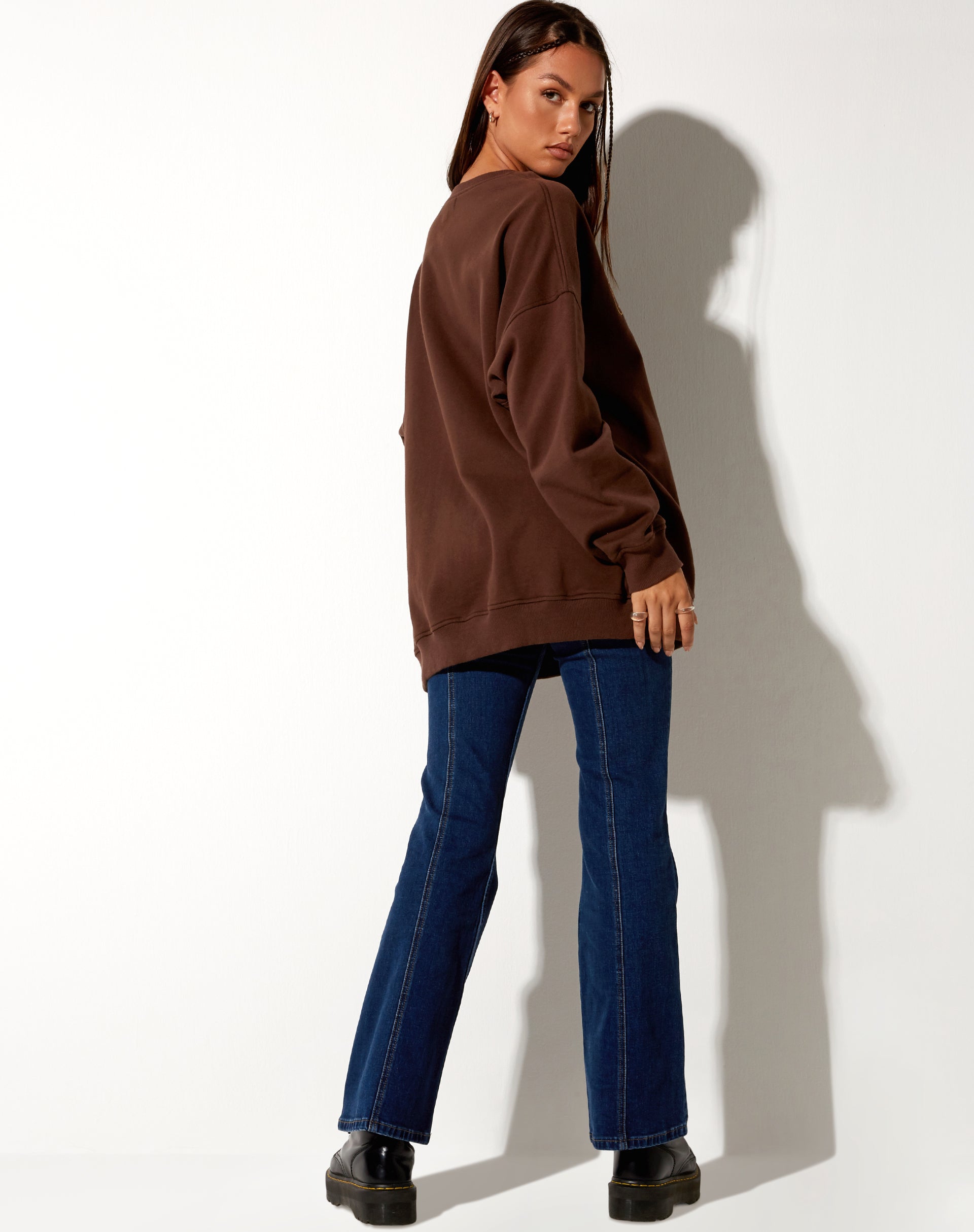 Afbeelding van Glo Sweatshirt in diep mahonie met Cowgirl goud borduursel