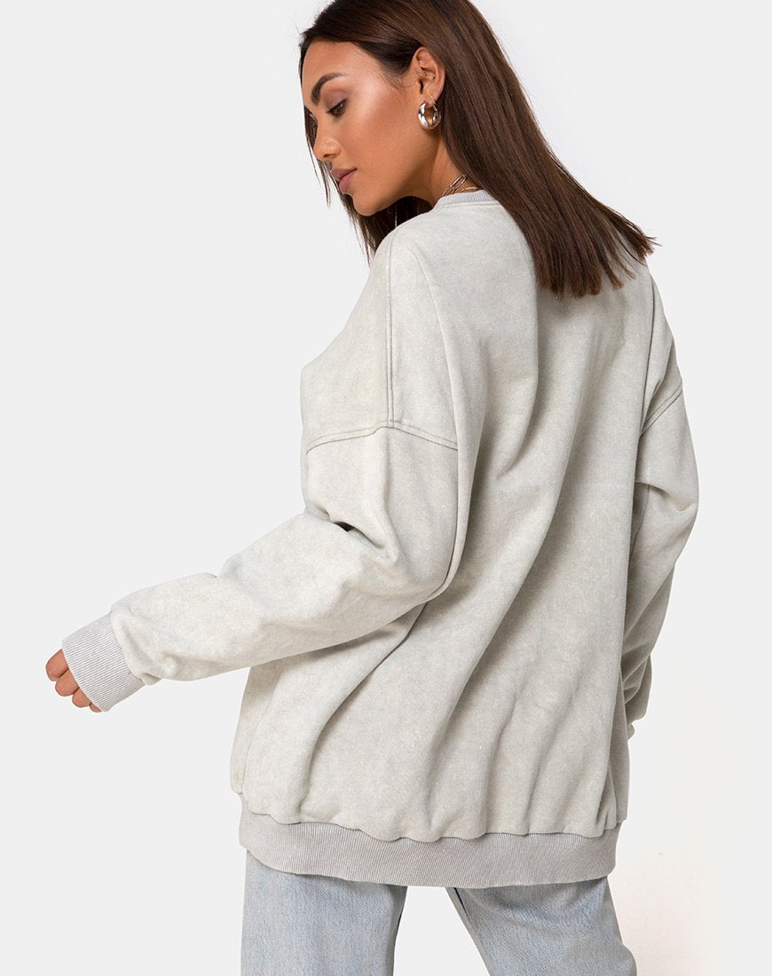 Afbeelding van Glo Sweatshirt in Ecru met Vlinder Embro