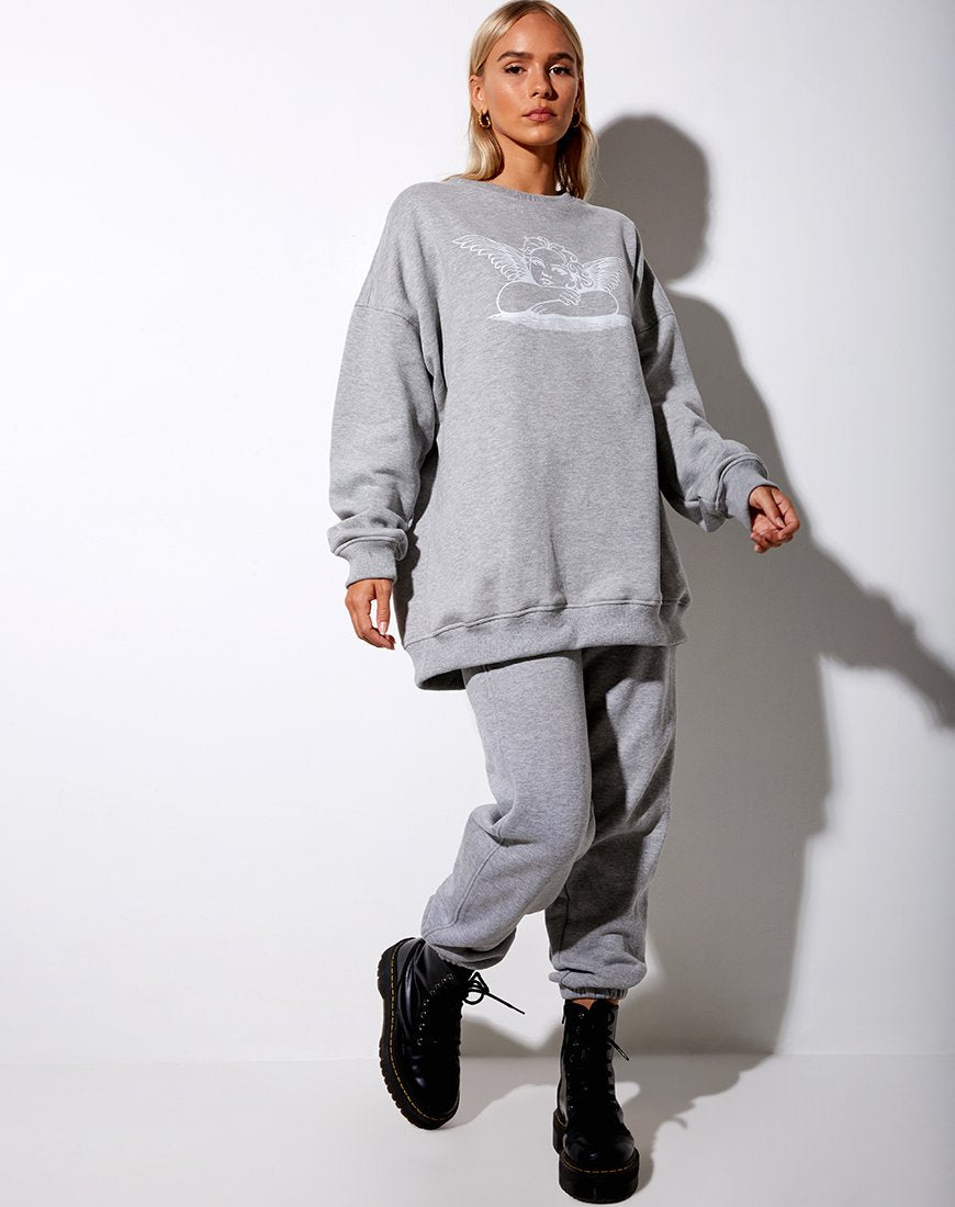 Afbeelding van Glo Sweatshirt in grijs gemêleerd Angelo