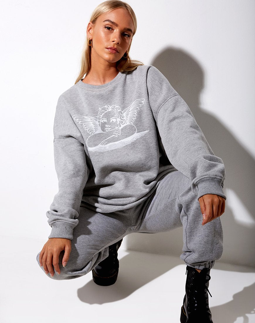 Afbeelding van Glo Sweatshirt in grijs gemêleerd Angelo