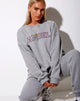 Afbeelding van Glo Sweatshirt in Greymarl Angel Embro in Burgundy