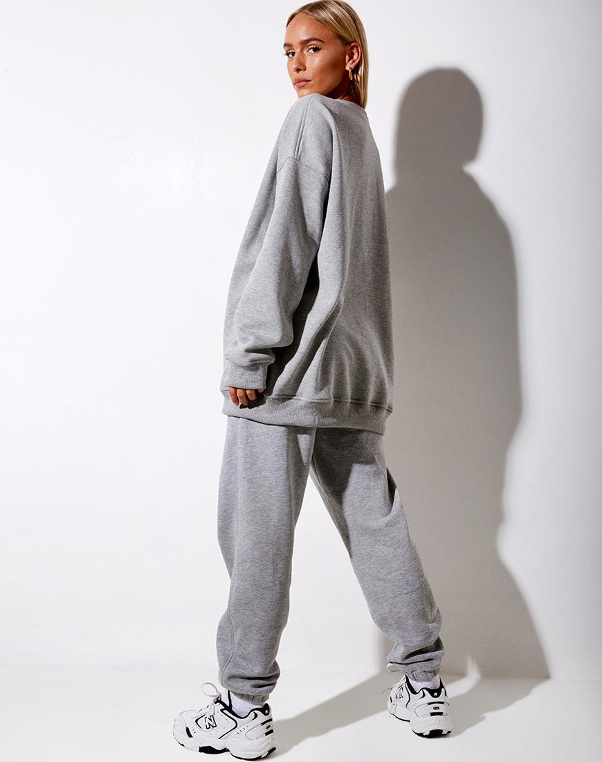 Afbeelding van Glo Sweatshirt in Greymarl Angel Embro in Burgundy