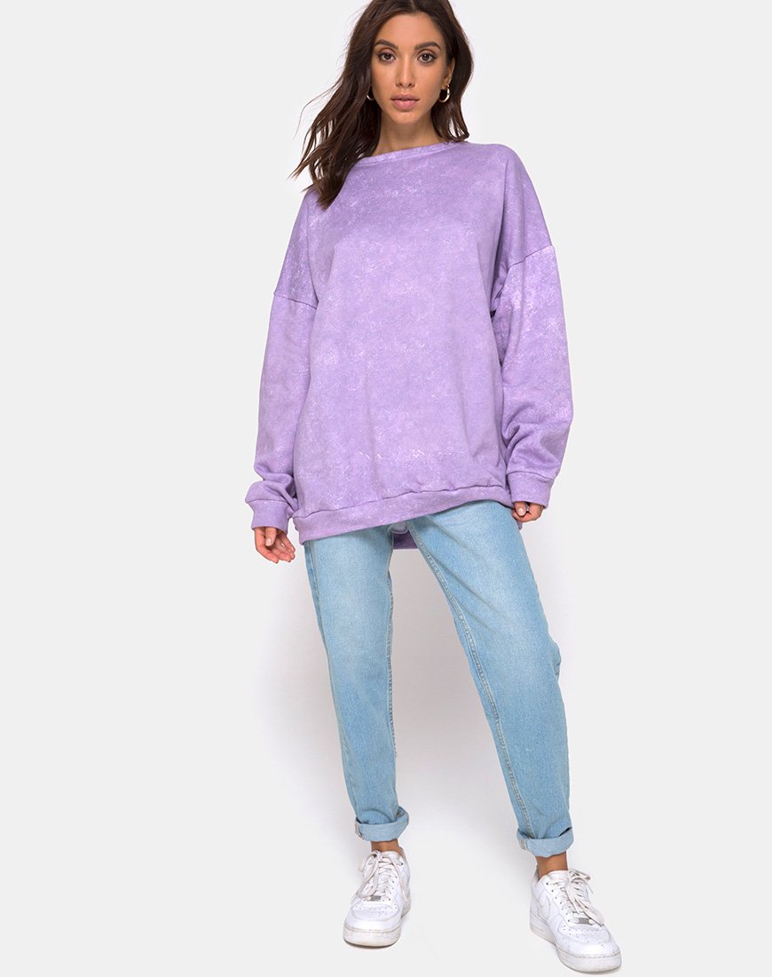 Afbeelding van Glo Sweatshirt in Purple Acid Wash