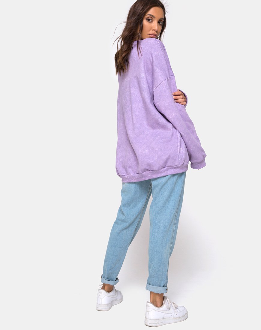 Afbeelding van Glo Sweatshirt in Purple Acid Wash