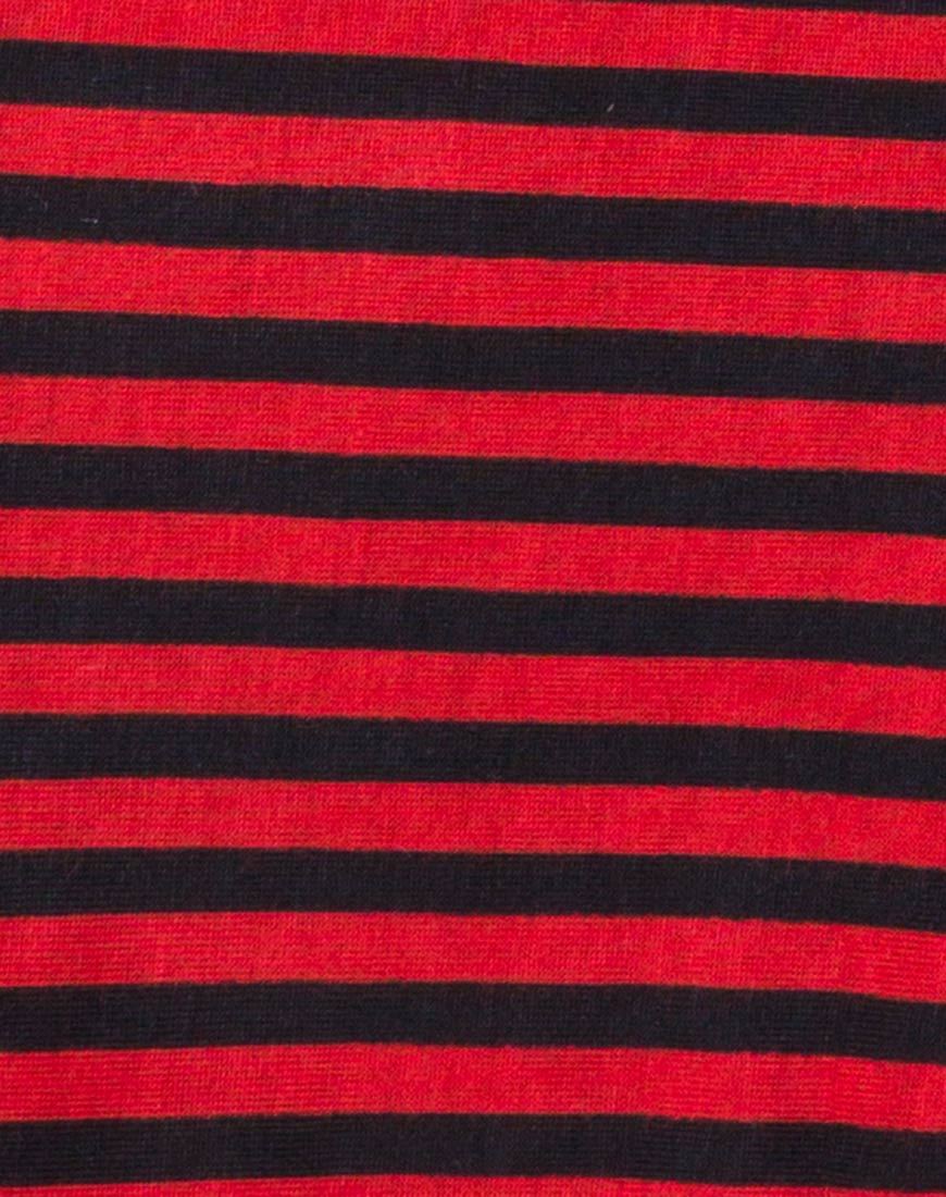 Afbeelding van Goce Crop Top in Mini Stripe Rood en Zwart