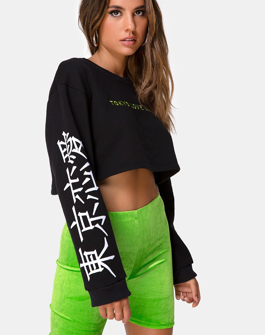 Gocea Gewaad Top in Zwart Tokio Love Symbol