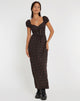 Afbeelding van Grace Maxi Dress in Donkerroze Roos Zwart
