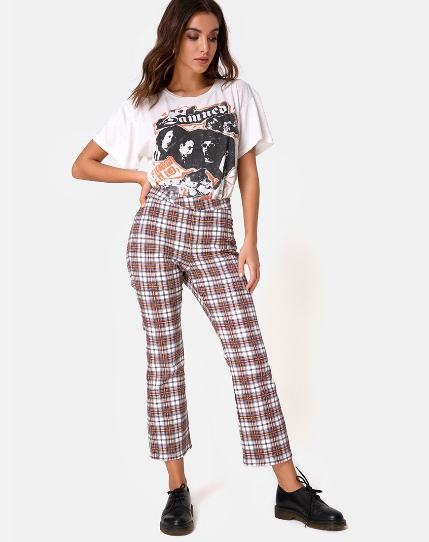 Afbeelding van Grava broek in Grunge ruit paars