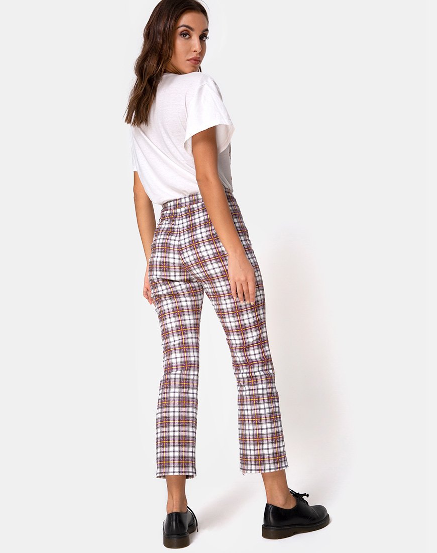 Afbeelding van Grava broek in Grunge ruit paars