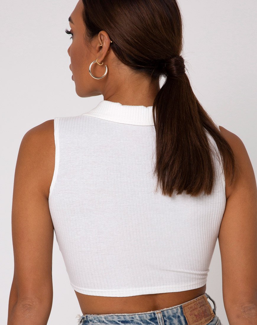 Guaco Crop Top in Rib Ivoor