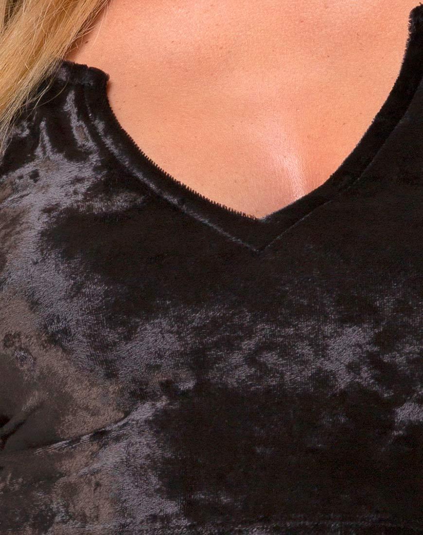 Afbeelding van Guan Crop Top in Fluweel Zwart
