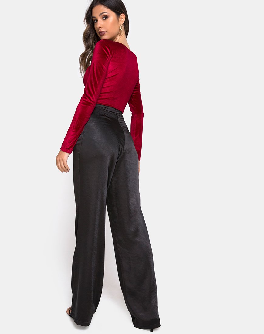 Afbeelding van Guan Crop Top in Fluweel Bourgondië