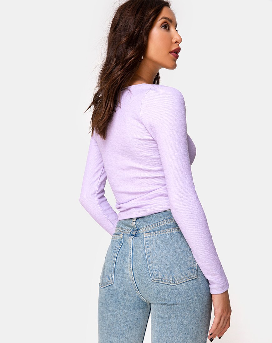 Guanelle Top in Rib Lila