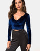 Afbeelding van Guan Crop Top in Fluweel Navy