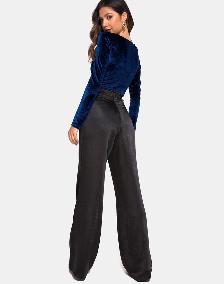 Afbeelding van Guan Crop Top in Fluweel Navy