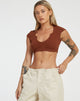 afbeelding van Guanna Crop Top in donkerbruin