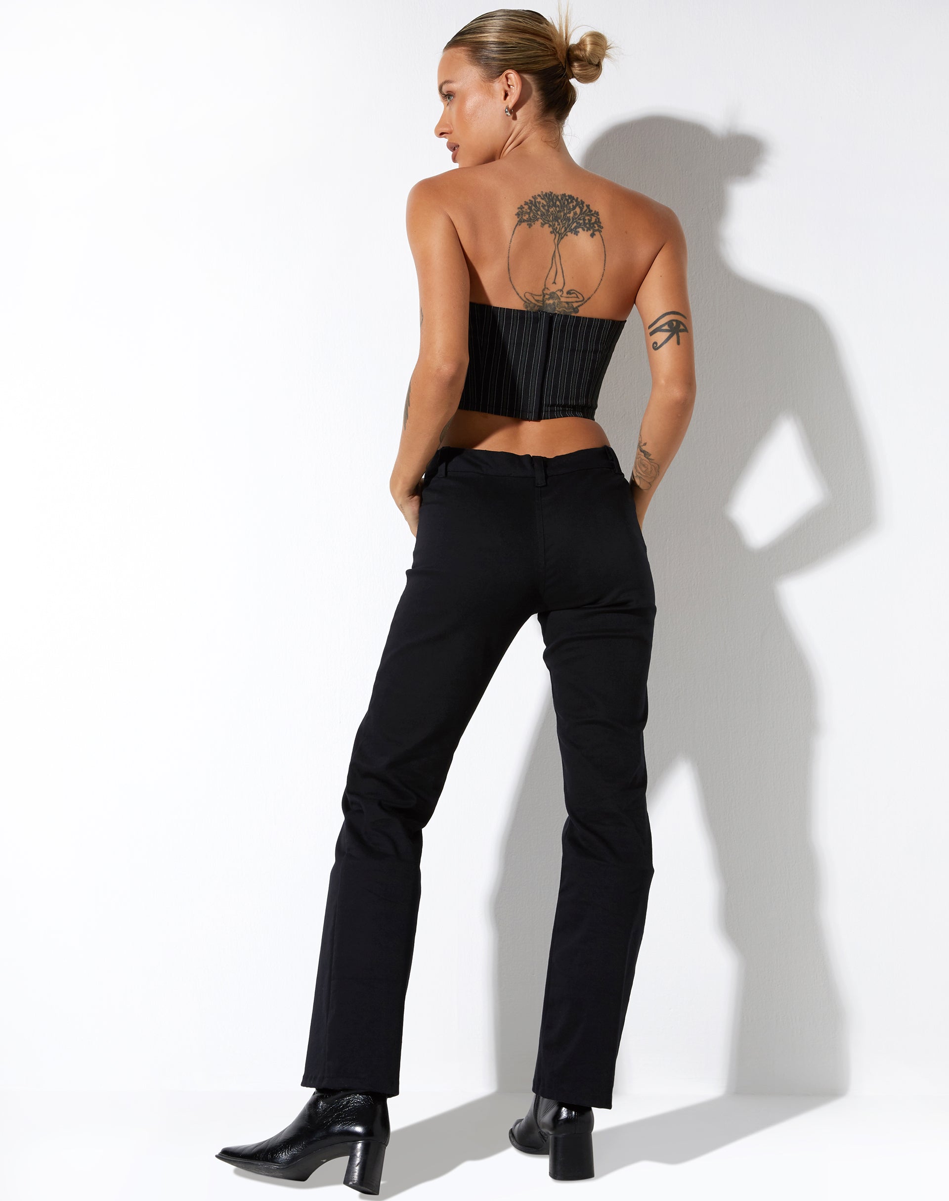 Afbeelding van Naima Corset Top in Pinstripe Zwart