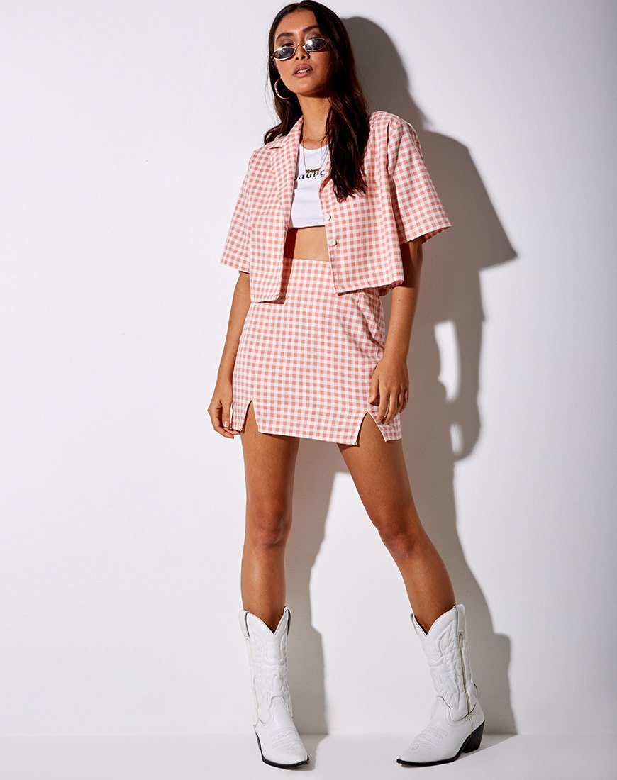 Hadys overhemd in roze ruit