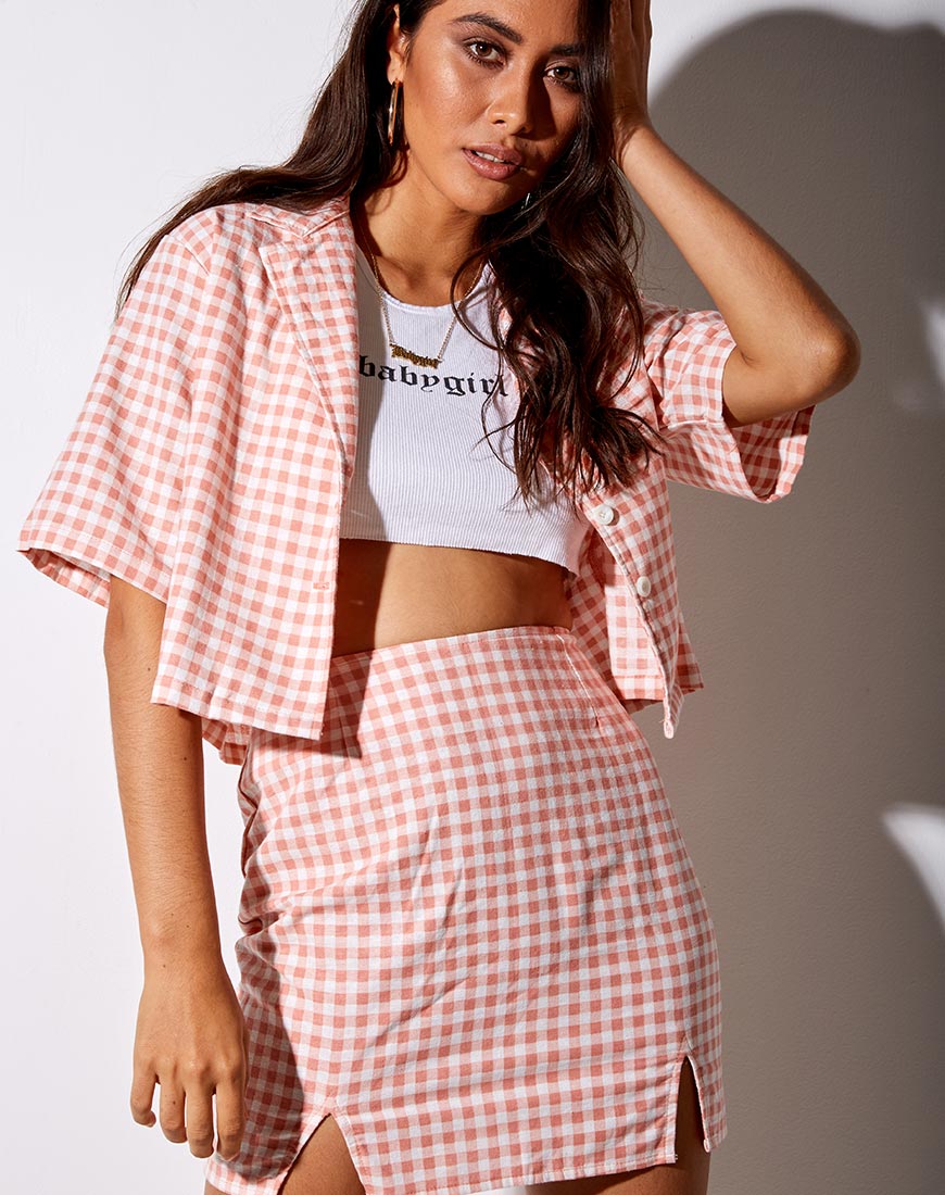 Hadys overhemd in roze ruit