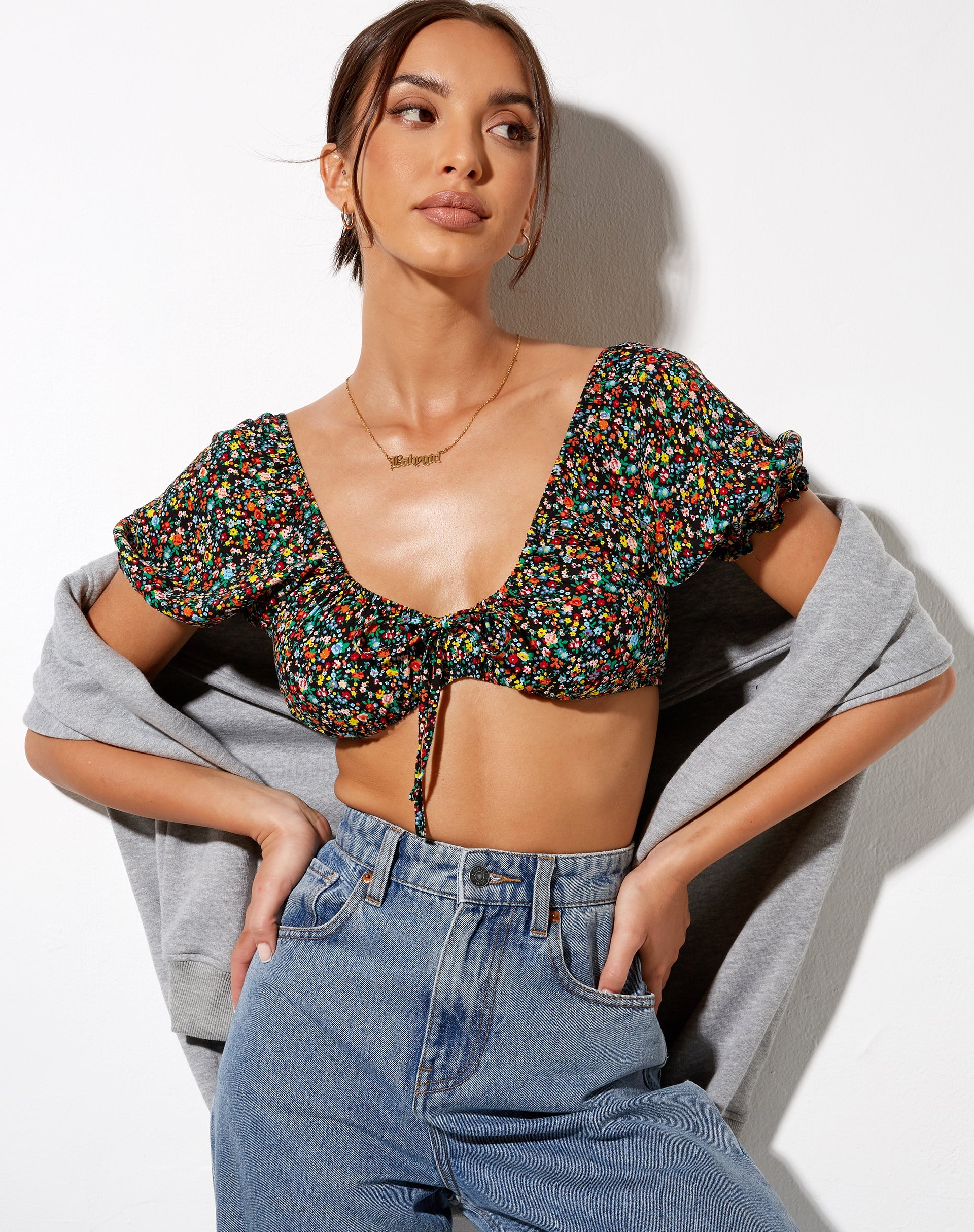 Afbeelding van Haenji Crop Top in Kenny Floral