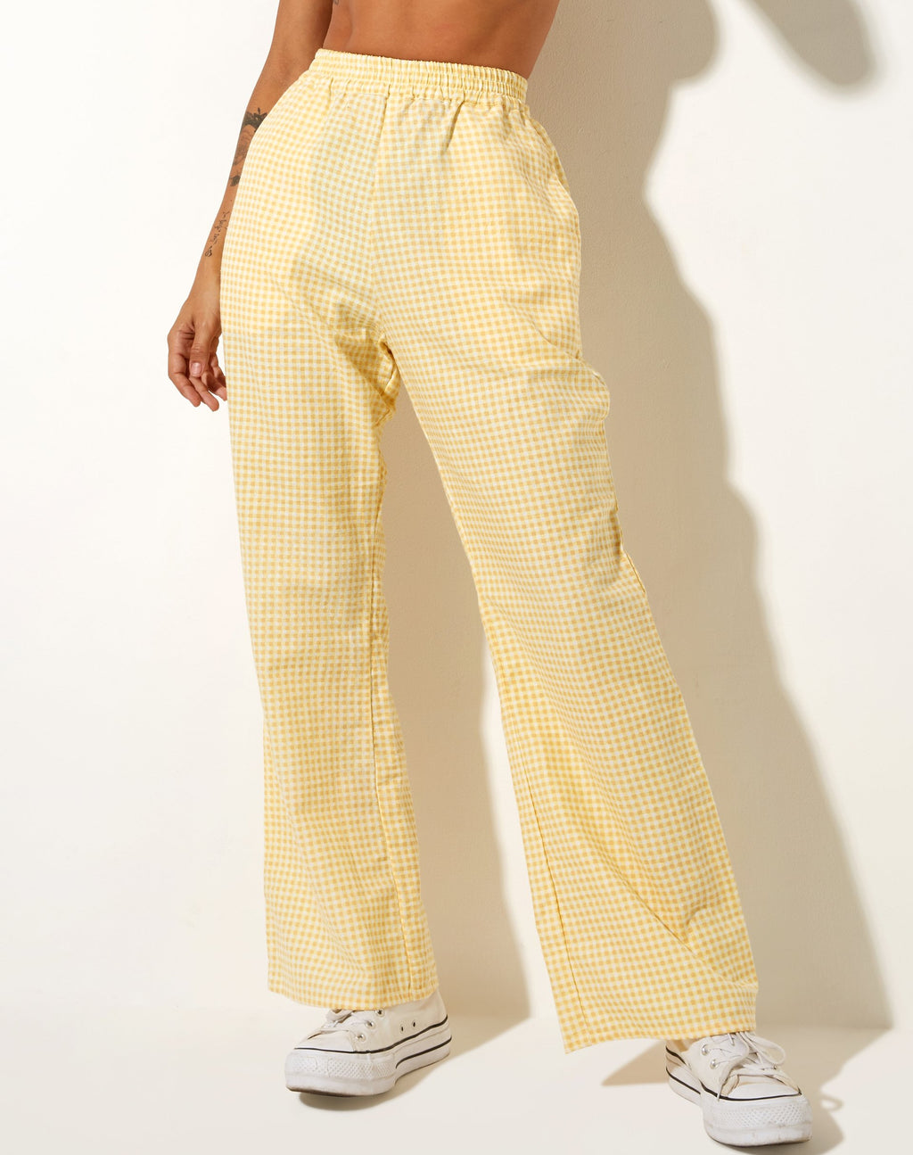Yara broek in geel citroen-gingham