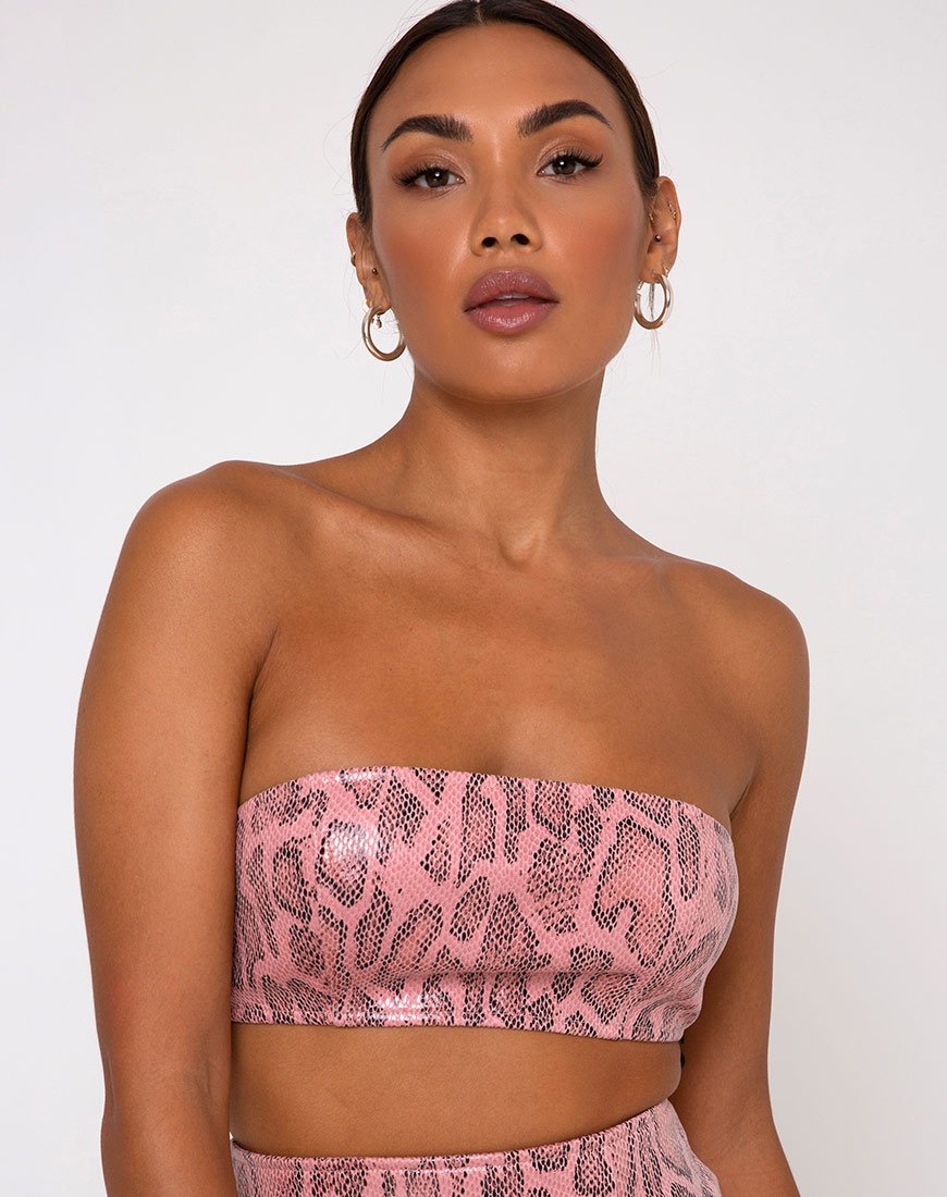 Haney Top in PU Slang Roze