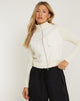 Afbeelding van Hansol Zip Up Cardi in Ivoor