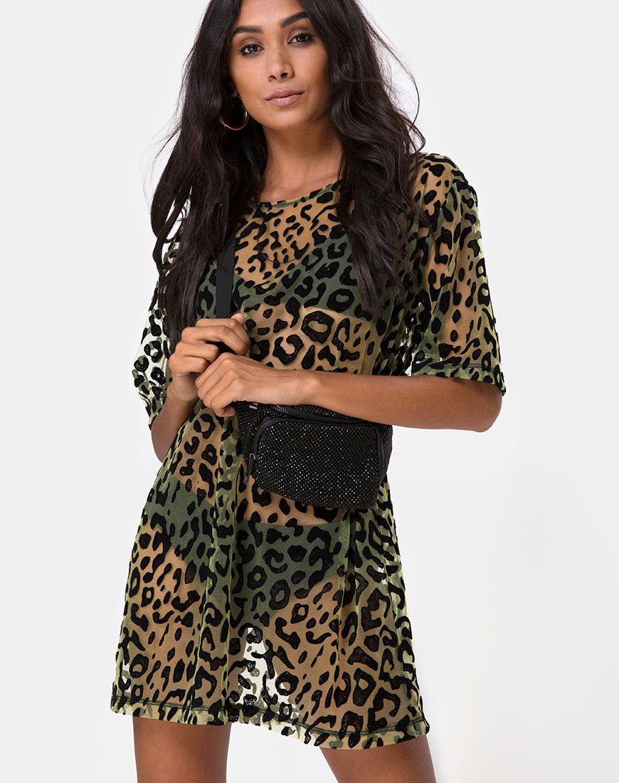 Afbeelding van Harlow Jurk in Lime Animal Flock