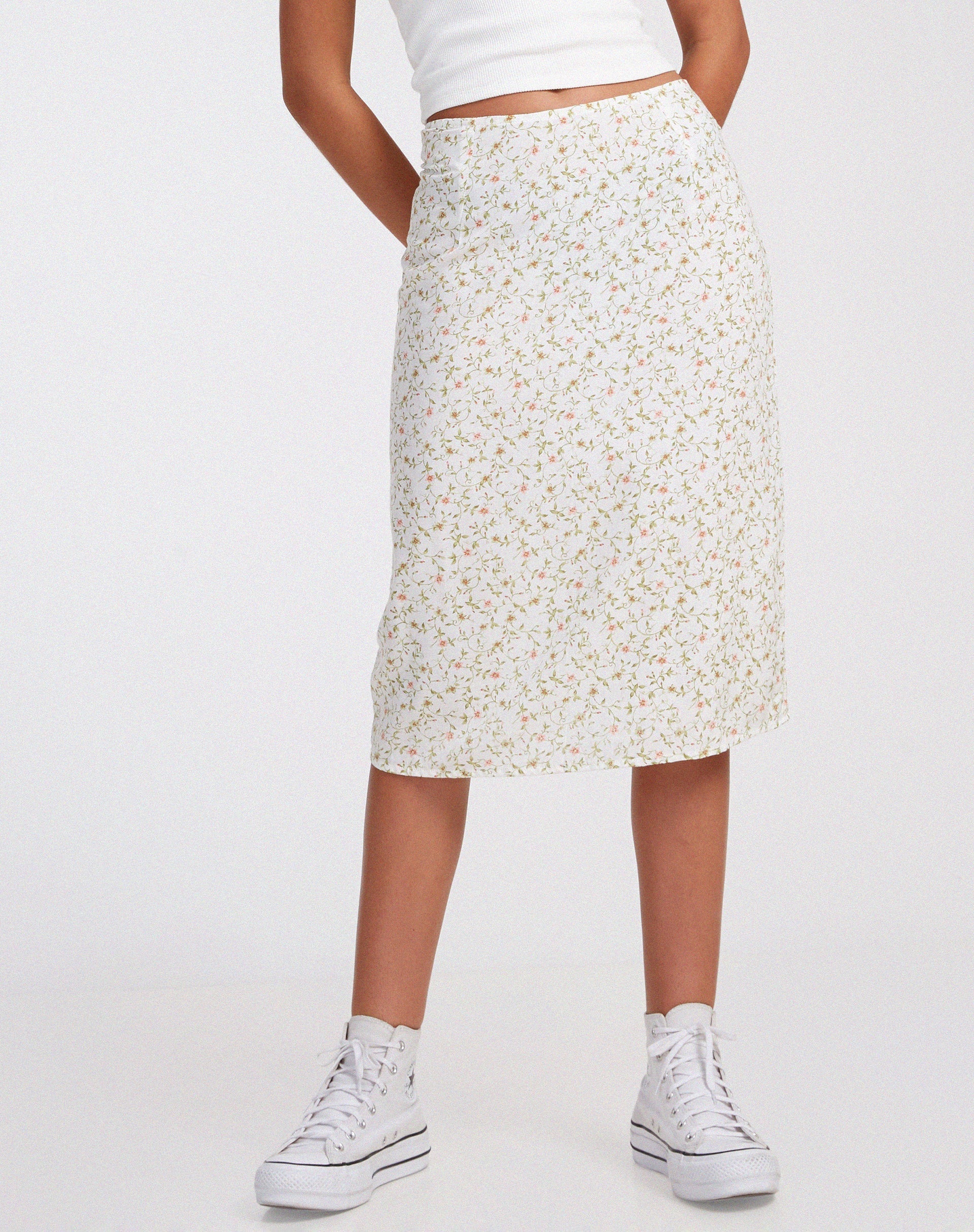 Afbeelding van Harriet Midi rok in Pretty Petal Ivory