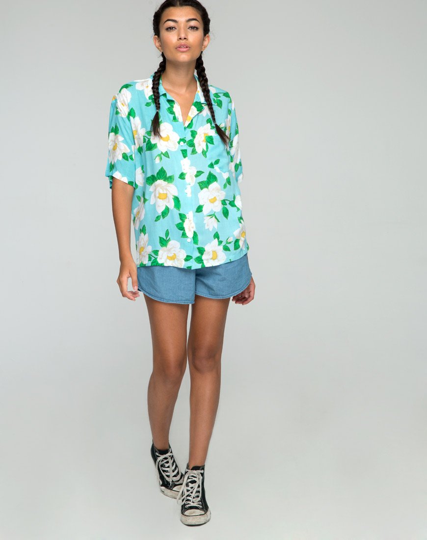 Afbeelding van Hawaii shirt in witte roos