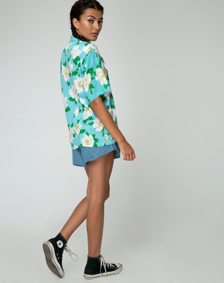 Afbeelding van Hawaii shirt in witte roos