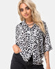 Afbeelding van Hawaii shirt in Mono Animal Grijs en Wit
