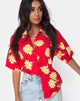 Afbeelding van Hawaiiaans shirt in zonnige dagen rood