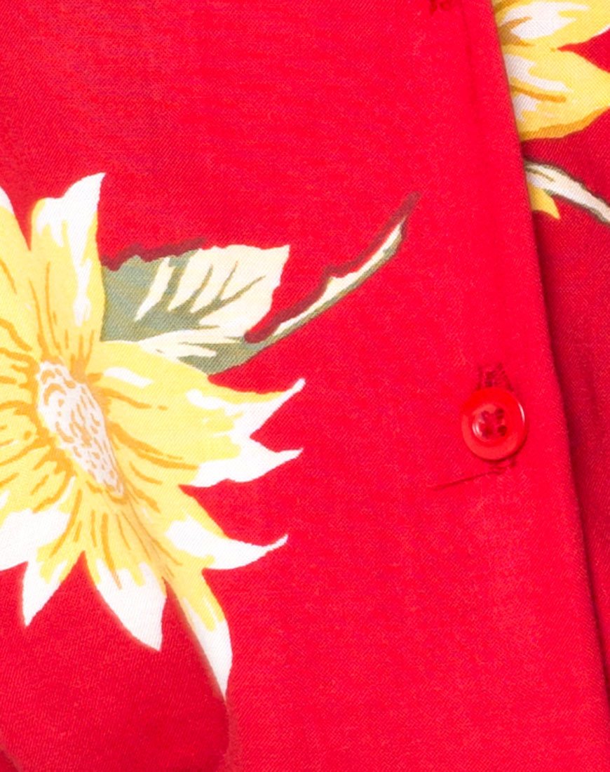 Afbeelding van Hawaiiaans shirt in zonnige dagen rood