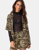 Afbeelding van Hawaii shirt in ritssluiting Zebra Bruin