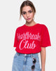 Afbeelding van Oversize Basic T-shirt in Heartbreaker Club Red