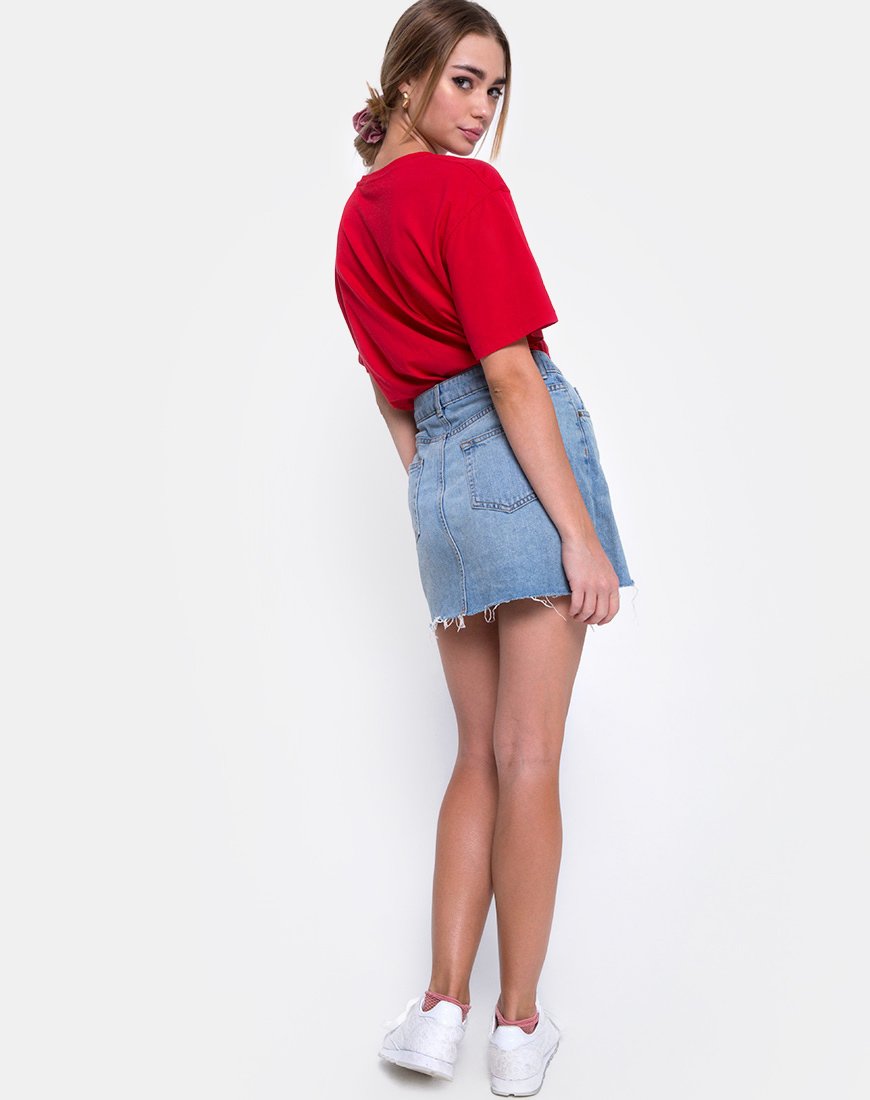 Afbeelding van Oversize Basic T-shirt in Heartbreaker Club Red