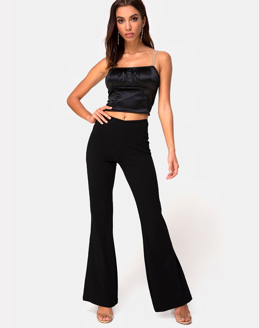 Afbeelding van Hearty Flare Broek in Zwart Spandex