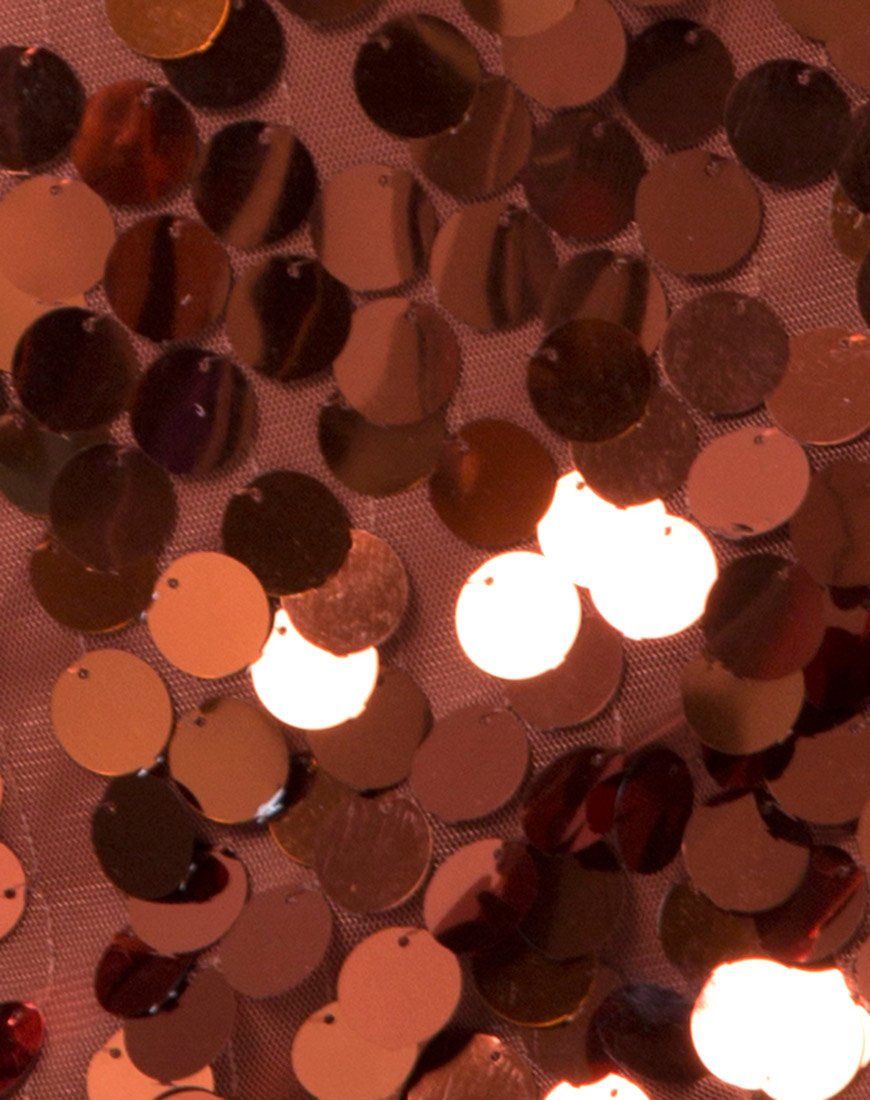 Afbeelding van Helena Hoge Taille Rok in Disc Pailletten Rust