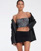 Afbeelding van Hema Crop Top in Ditsy Rose Zwart