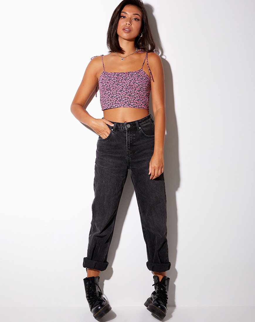 Afbeelding van Hemary Crop Top in Floral Fun Pink