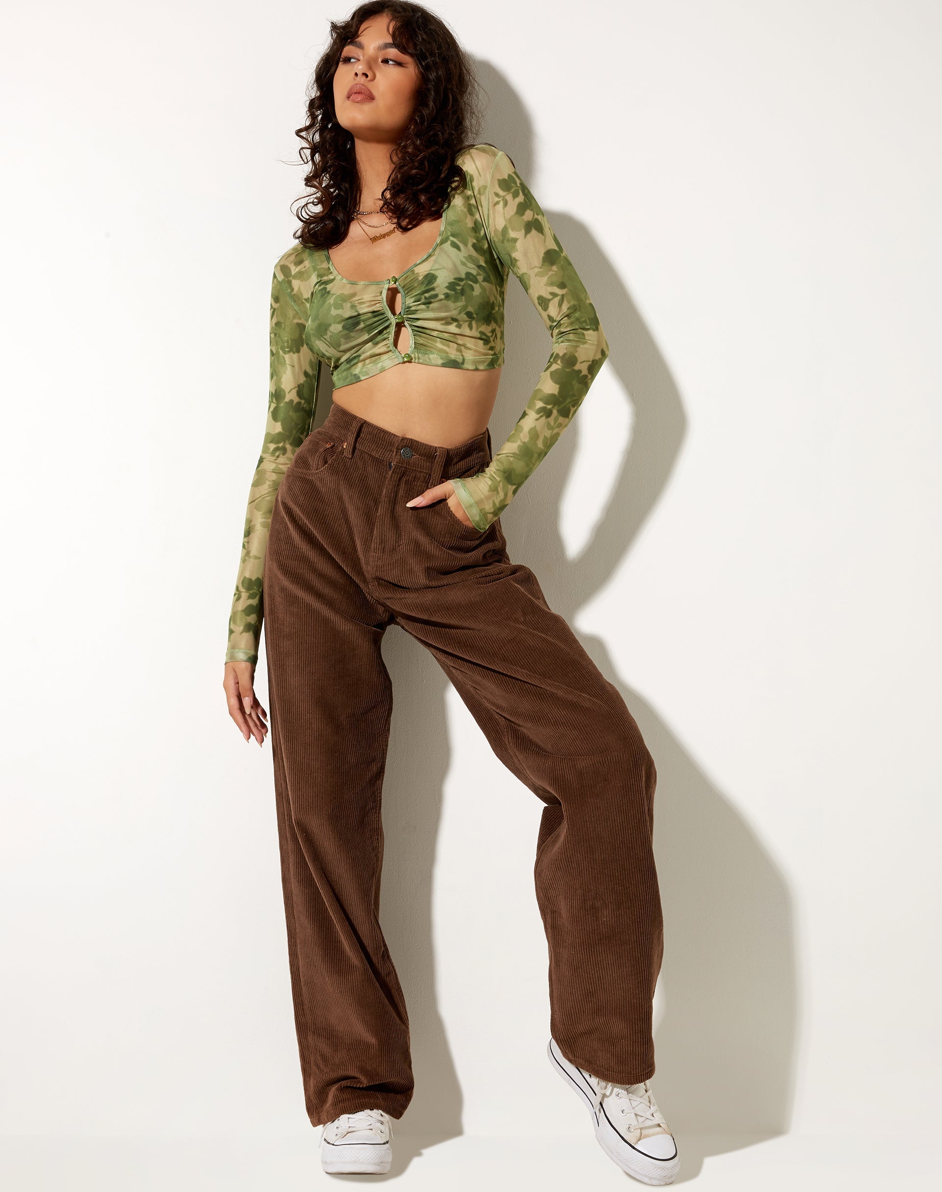 Afbeelding van Henru Cropped Cardi in Vage Bloemen