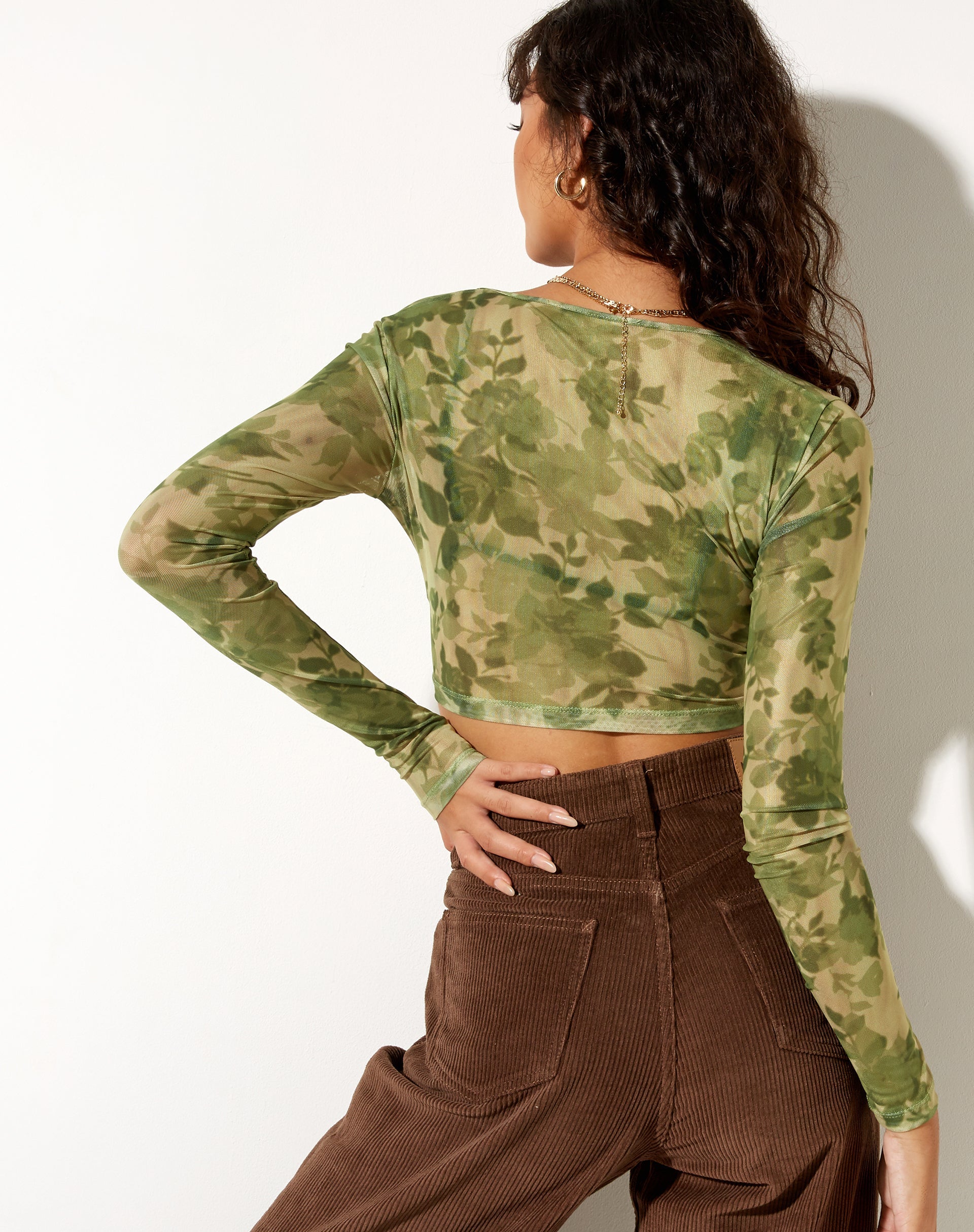 Afbeelding van Henru Cropped Cardi in Vage Bloemen