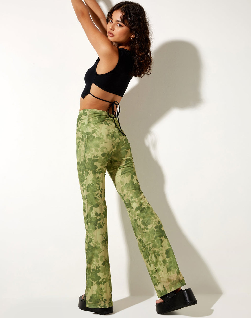 Heny Flare Broek in Wazig Bloemig