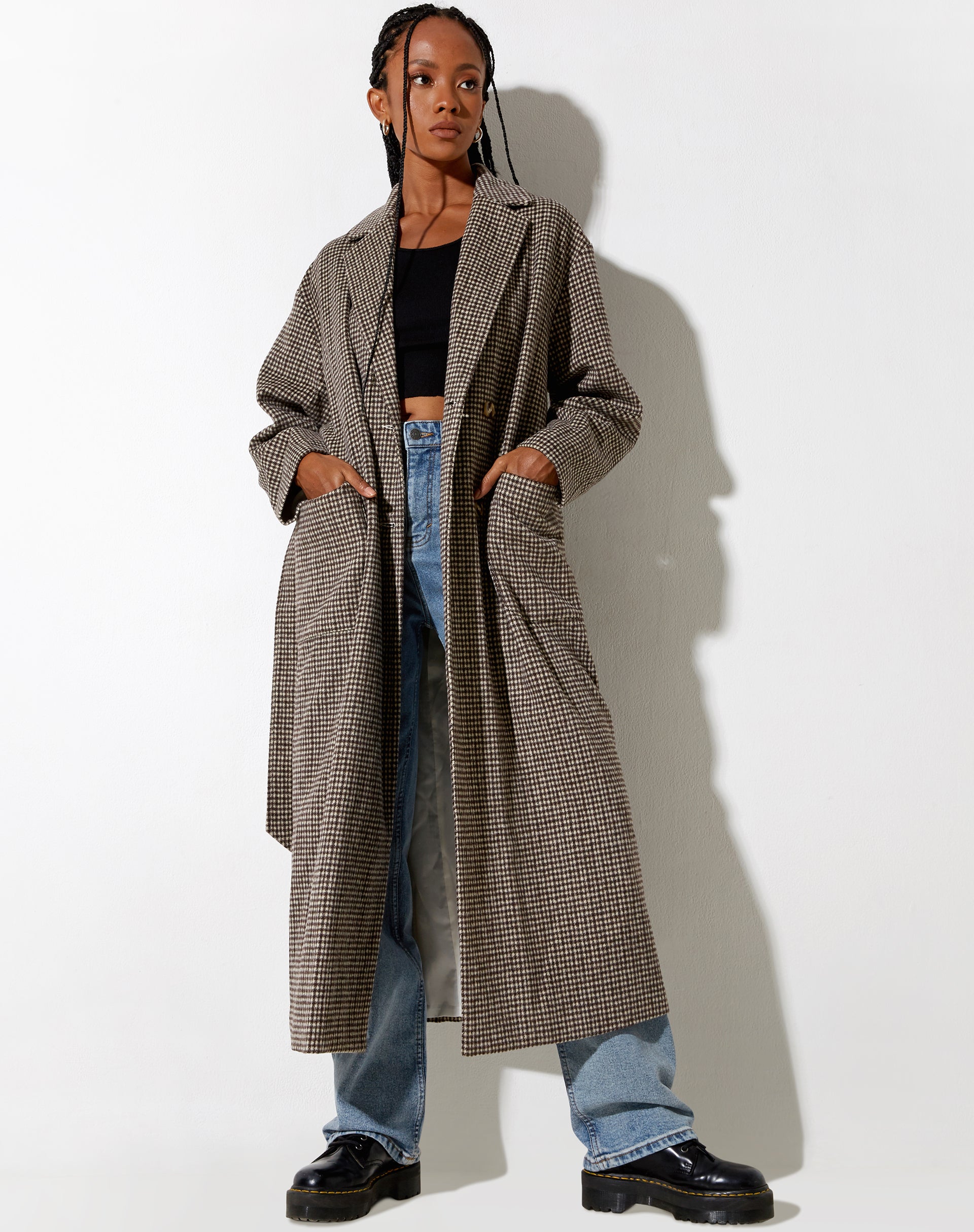 Afbeelding van Herdina Vacht in Houndstooth Bruin