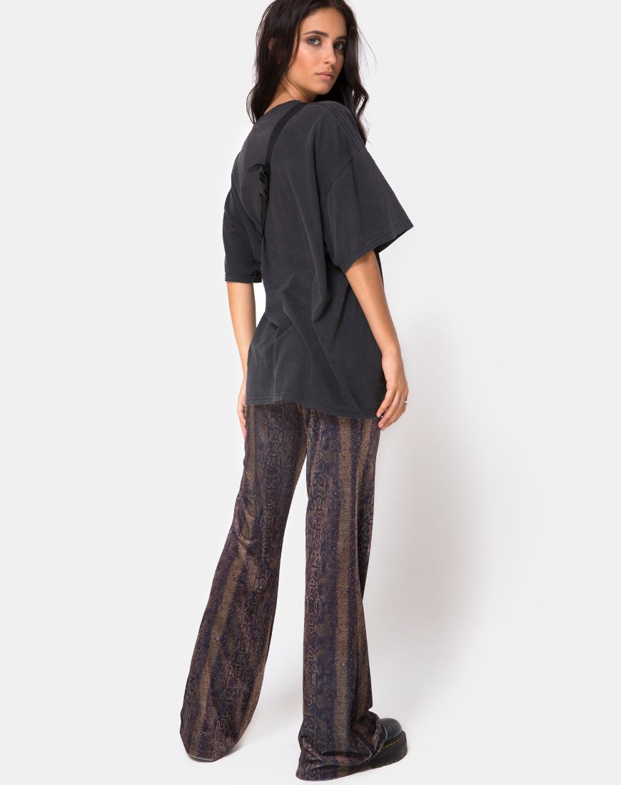 Afbeelding van Herlom Flare Broek in Fluweel Bruin Slang